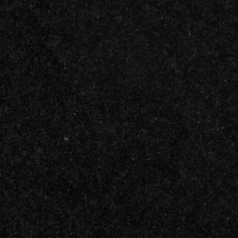 Absolute Black granite, polished finish, close-up of the stone