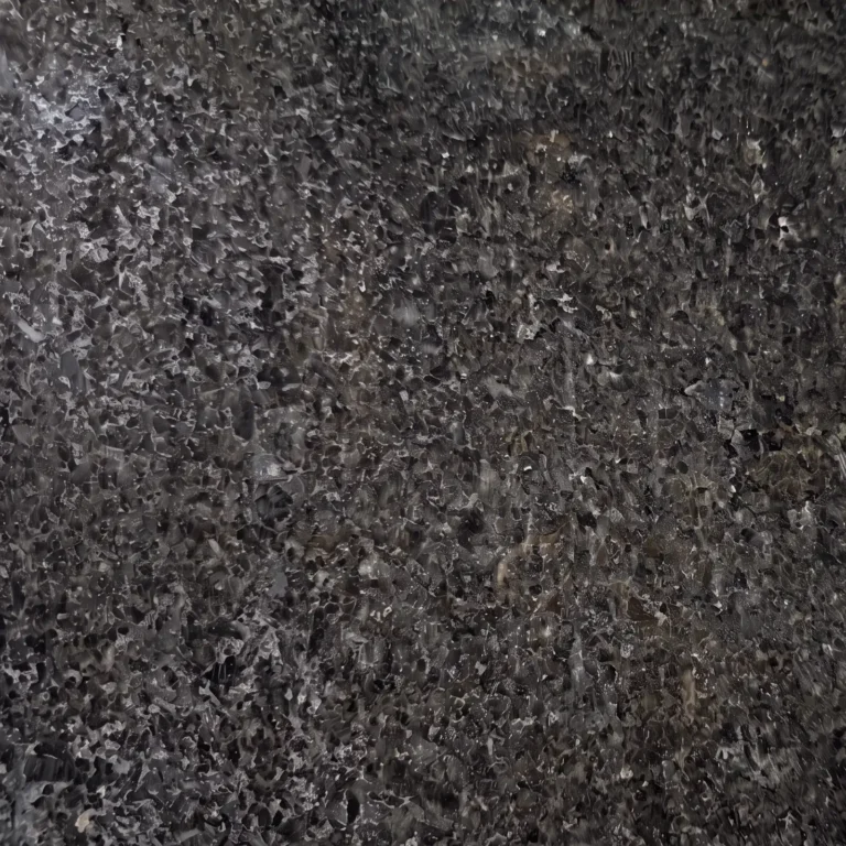 Black Pearl granite, polished finish, close-up of the stone