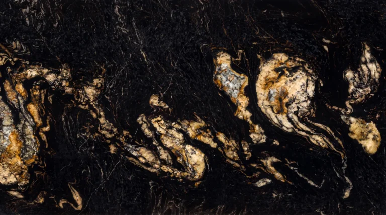 Cosmic Gold granite, polished finish, close-up of the stone