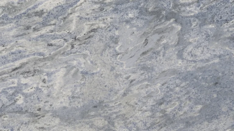 Polished Crystal Blue dolomite slab, blue-gray and white crystalline swirls
