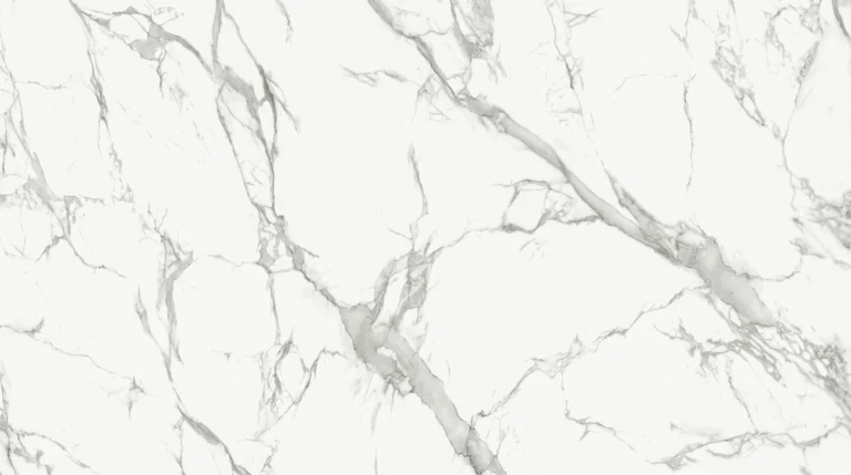 Dekton Aura matte slab, white with bold gray veins