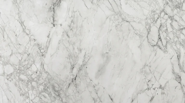 Dekton Bergen polished slab, white with gray breccia veins