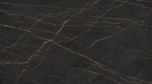 Dekton Laurent matte slab, black with golden veins