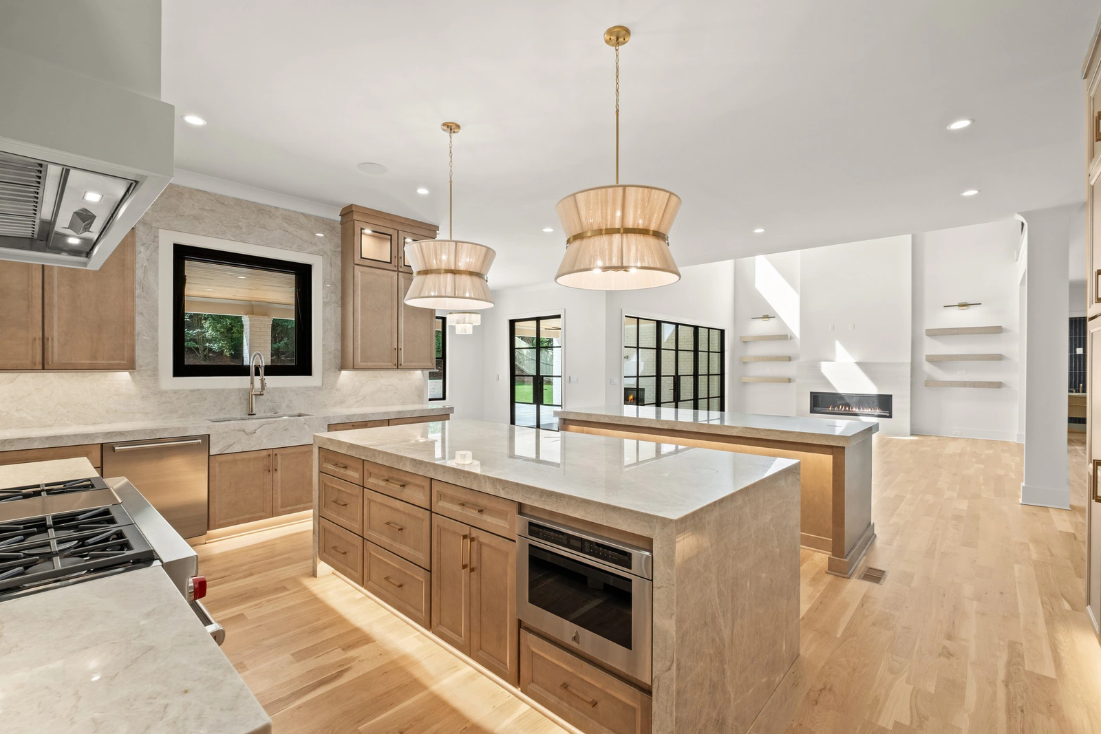 Two-island kitchen and scullery, another view