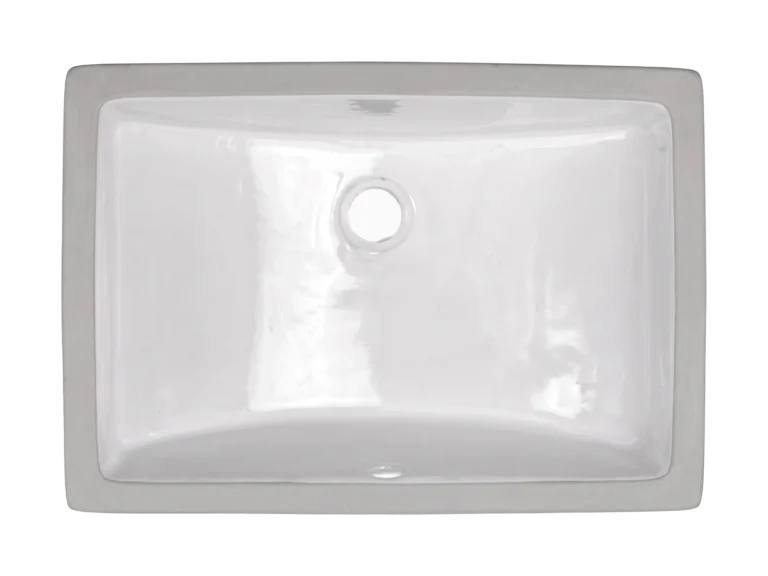 Large Rectangle, White undermount ceramic vanity sink