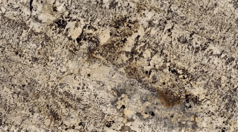 Persa White granite, polished finish, close-up of the stone