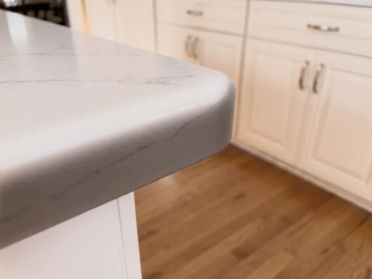 1/4 Round countertop edge on white quartz