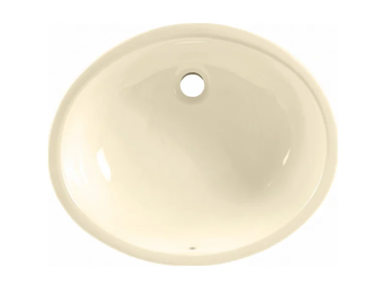 Small Oval, Bisque undermount ceramic vanity sink