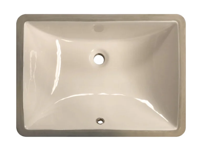 Small Rectangle, Bisque undermount ceramic vanity sink