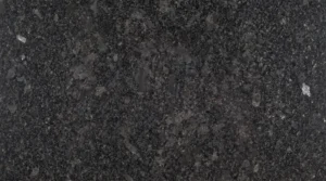 Polished Steel Grey granite slab, dark charcoal with silver-gray crystals