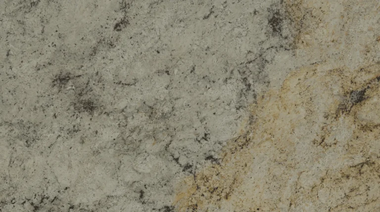 Polished Verona granite slab, light gray and cream with warm gold areas
