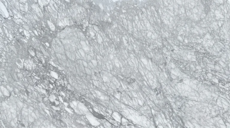 White Carrara marble slab, polished finish, pale white with fine flowing gray veins